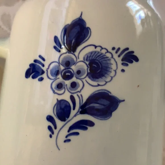 HOLLAND DELFT BLUE LARGE COFFEE CUP MUG WINDMILL SOUVENIR  “KLM” VINTAGE VTG - Picture 5 of 13